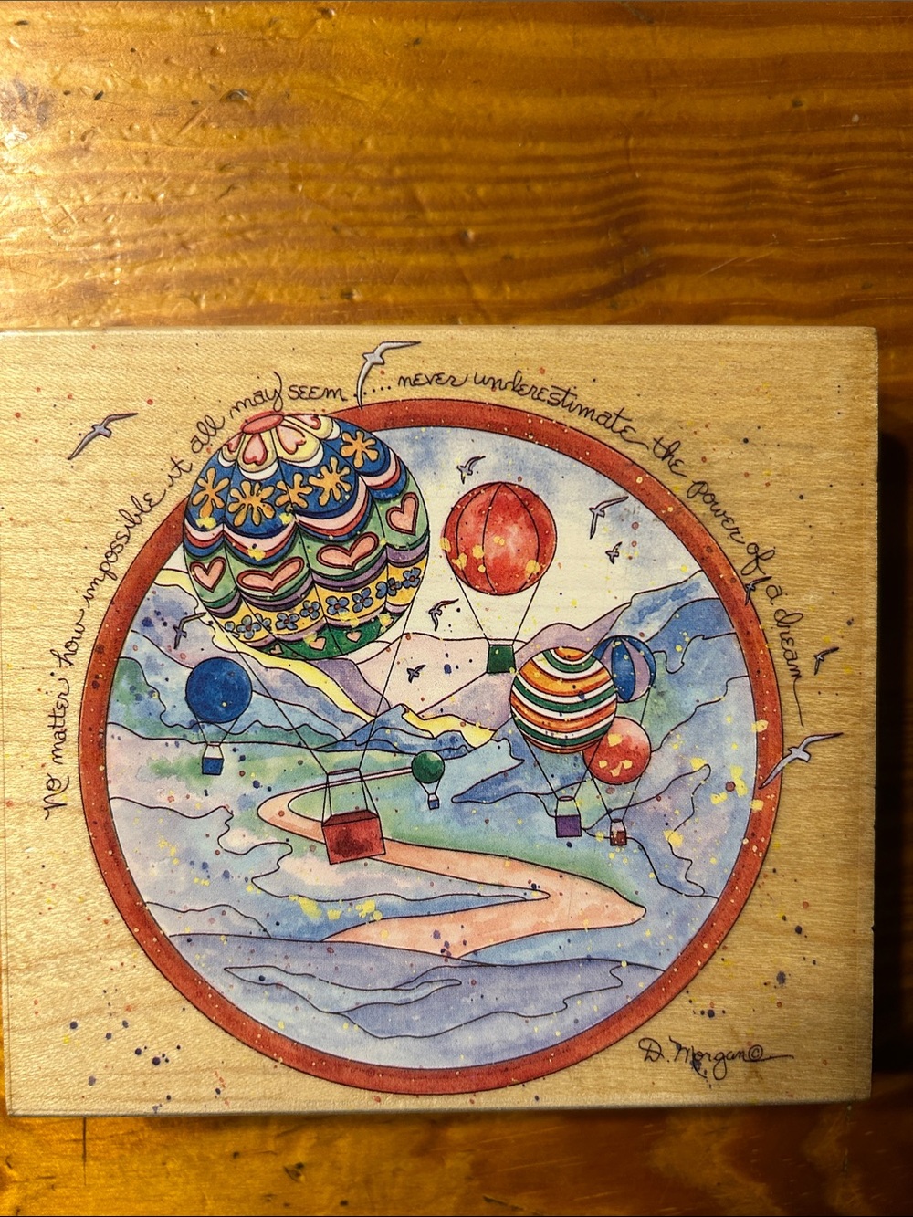 Hot Air Balloon Rubber Stamp Set